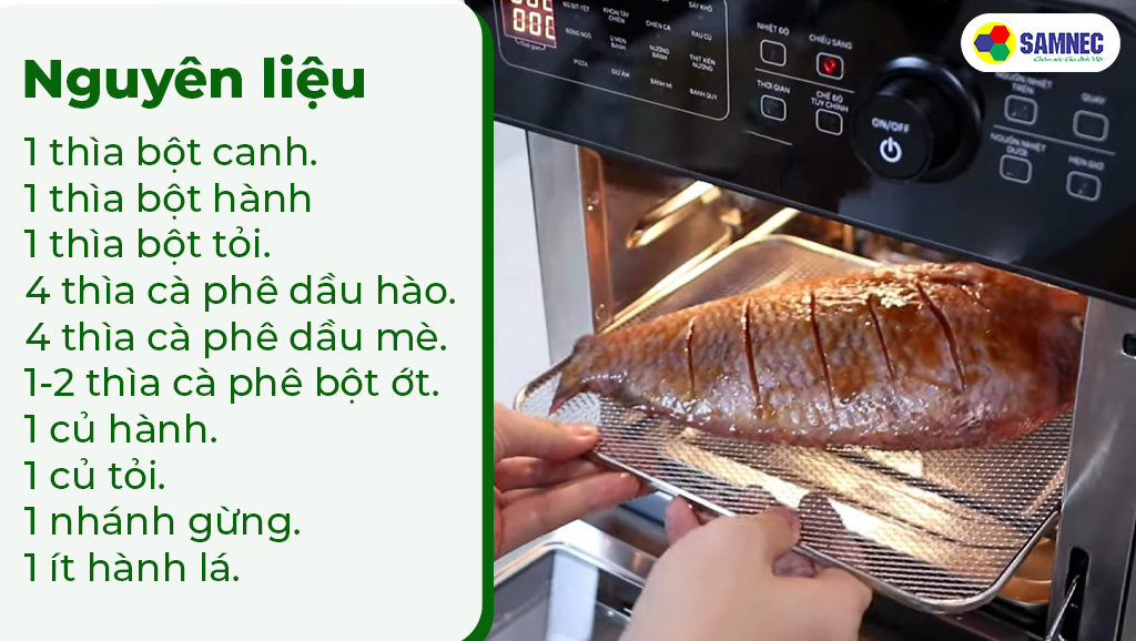 Nguyên liệu món cá diêu hồng nướng hành tỏi bằng nồi chiên không dầu