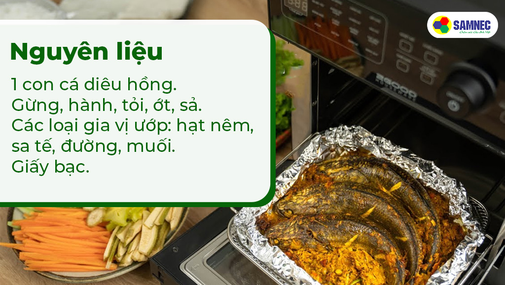 Nguyên liệu món cá nướng giấy bạc bằng nồi chiên không dầu