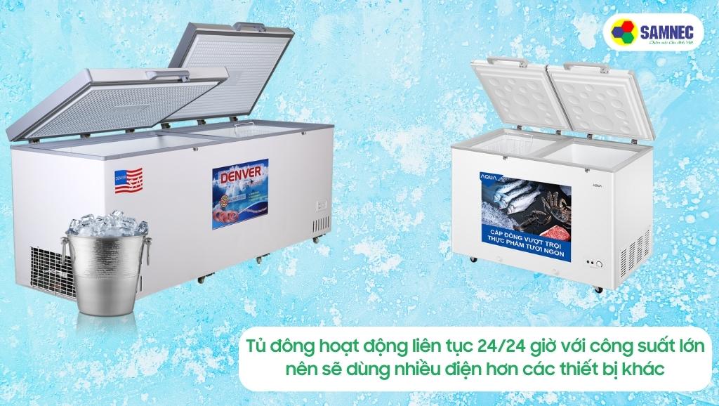 Tủ đông sử dụng nhiều điện hơn các thiết bị khác