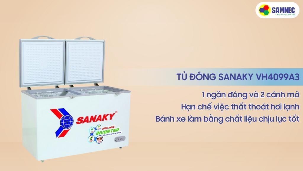 Tủ đông Sanaky Inverter 400 lít VH4099A3
