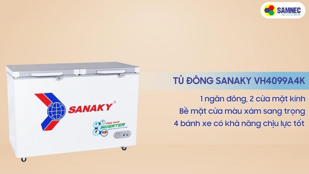Tủ đông Sanaky Inverter 400 lít VH4099A4K