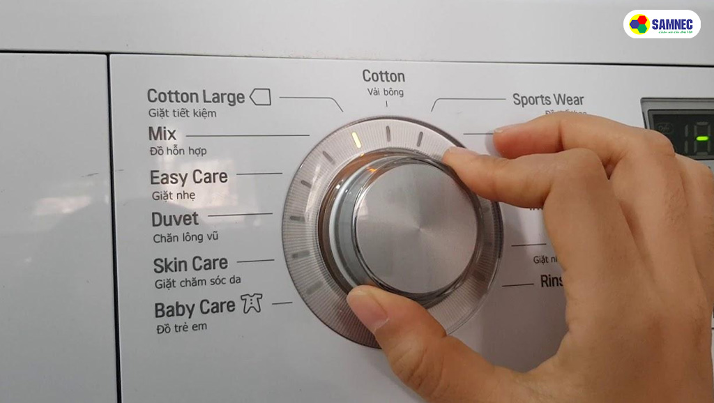 Ví dụ các chương trình giặt trên máy giặt Samsung cửa trước