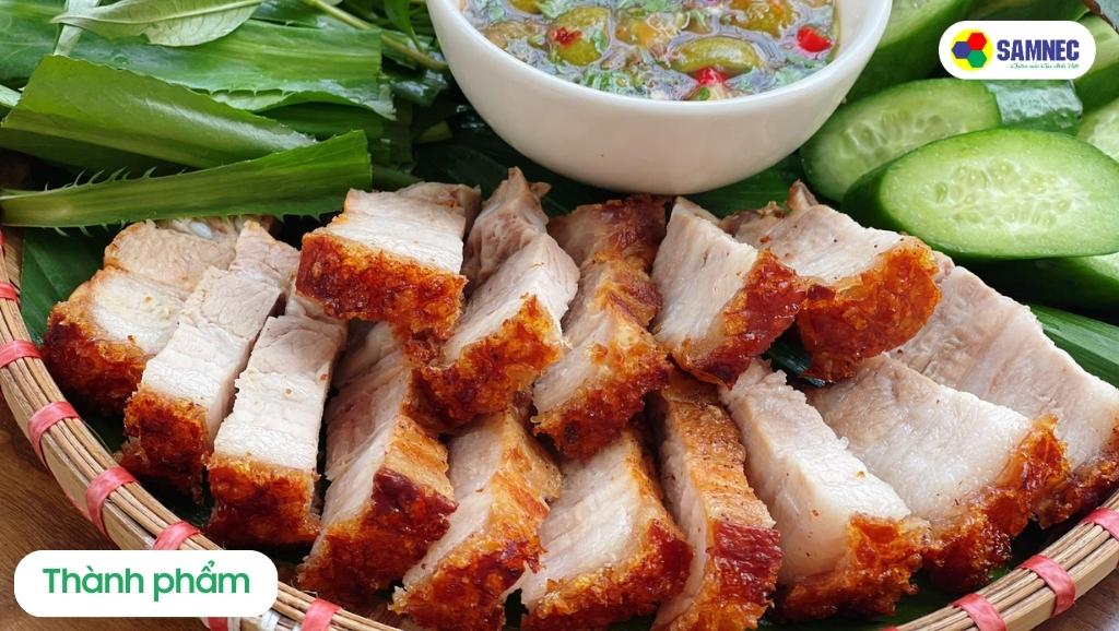 Thành phẩm món thịt nướng với nồi chiên không dầu