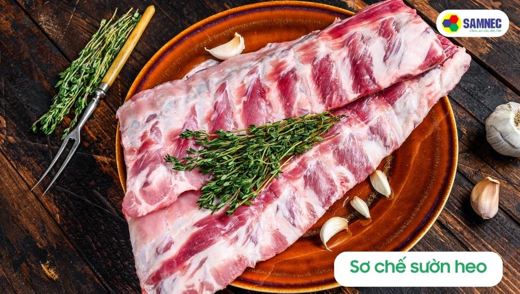 Sơ chế sườn heo