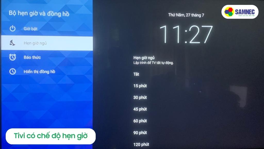 Tivi có chế độ hẹn giờ, bật/tắt tự động