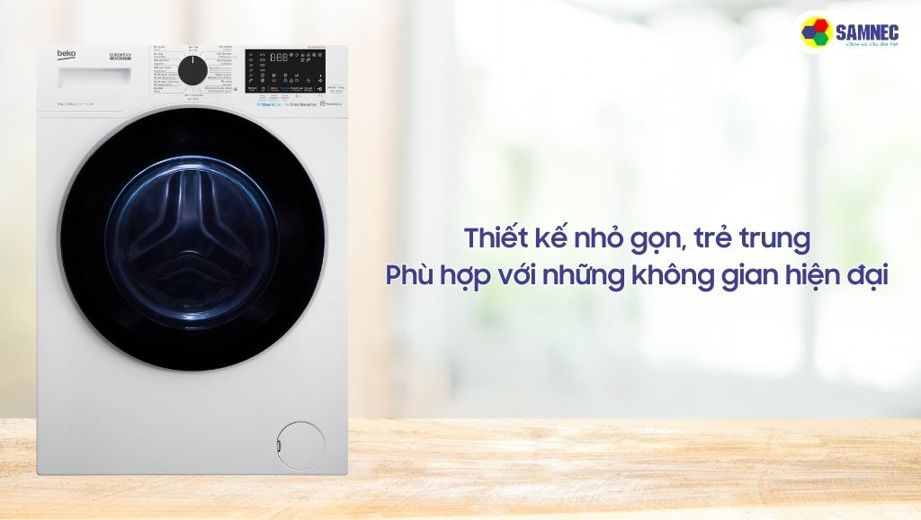 Thiết kế nhỏ gọn của máy giặt Beko