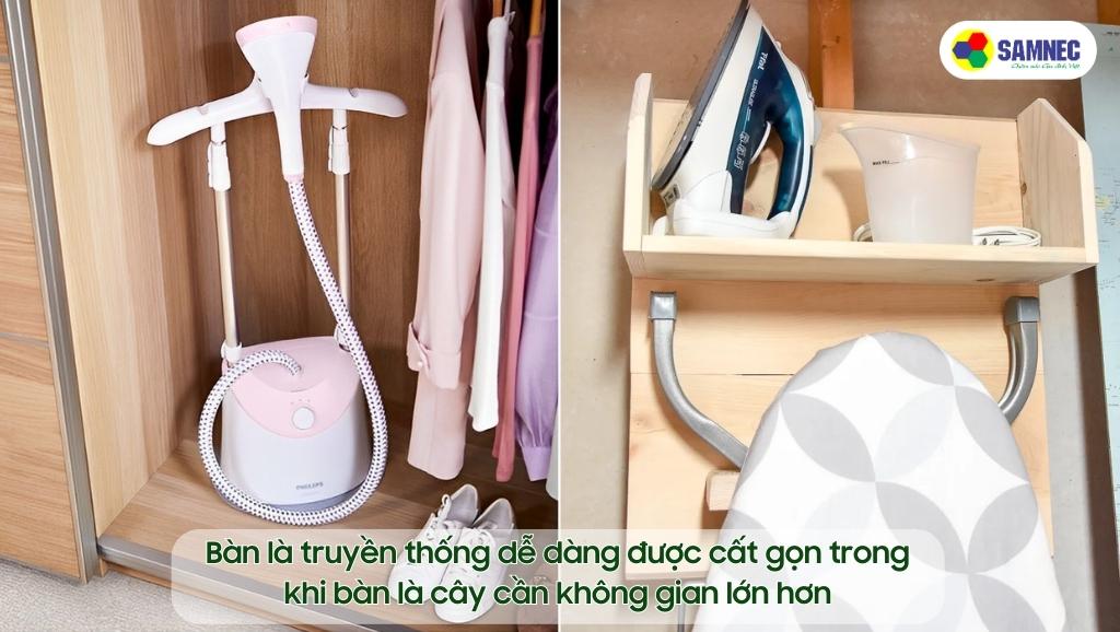 Thiết kế khác nhau của 2 mẫu bàn là