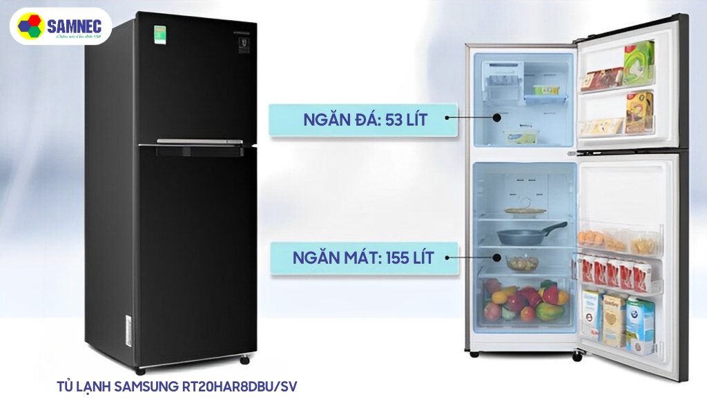 Tủ lạnh Samsung Inverter 208 lít RT20HAR8DBU/SV