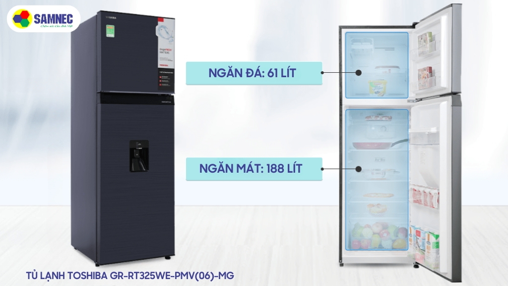 Tủ lạnh Toshiba Inverter 249 lít GR-RT325WE-PMV(06)-MG