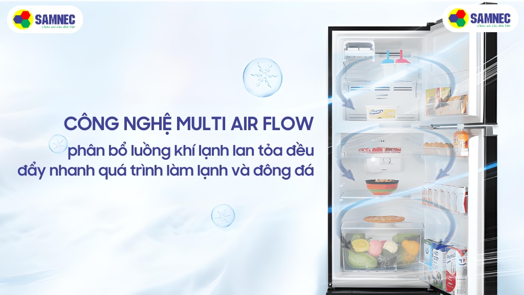 Công nghệ Multi Air Flow làm đá nhanh