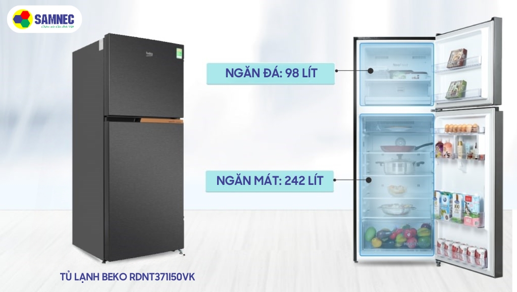 Tủ lạnh Beko Inverter RDNT371I50VK