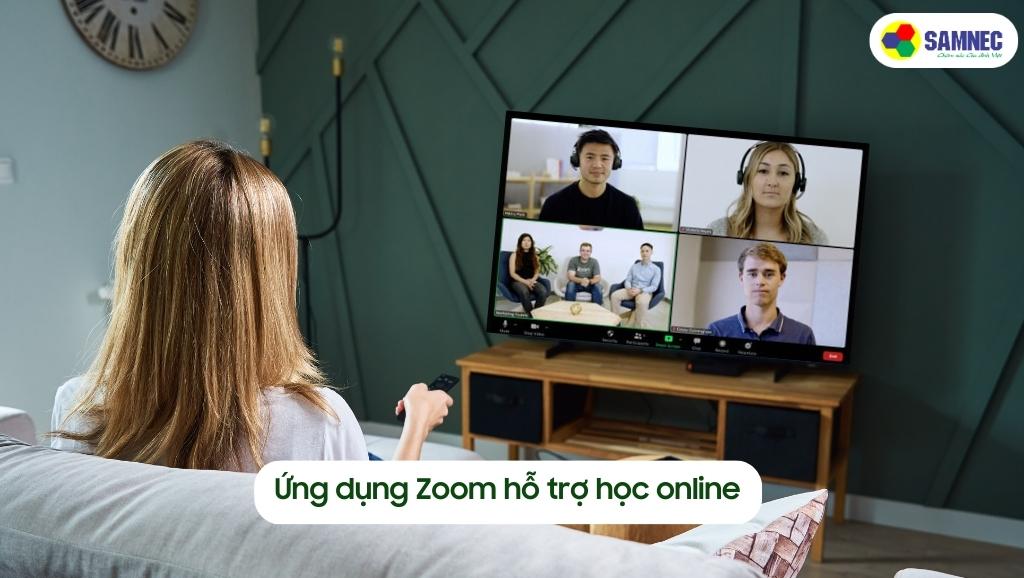 Ứng dụng Zoom hỗ trợ học online trên smart tivi