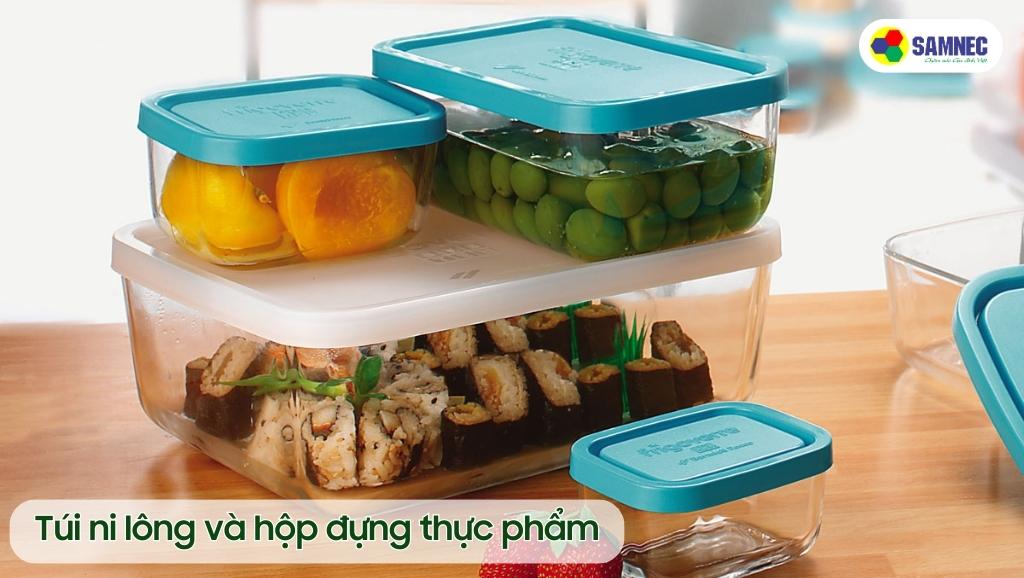 Túi ni lông và hộp đựng thực phẩm