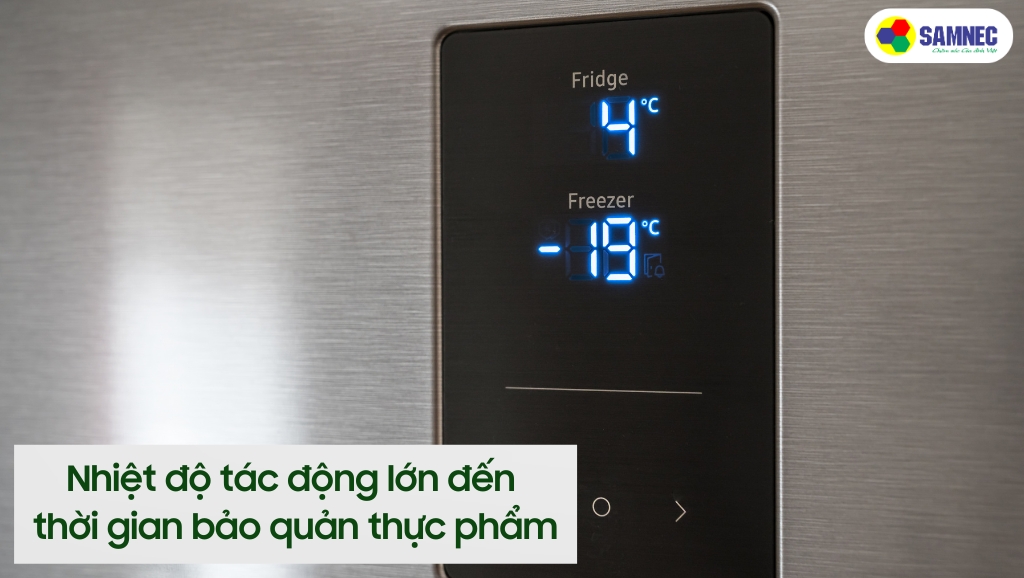 Nhiệt độ tủ lạnh ảnh hưởng tới thời gian bảo quản thực phẩm