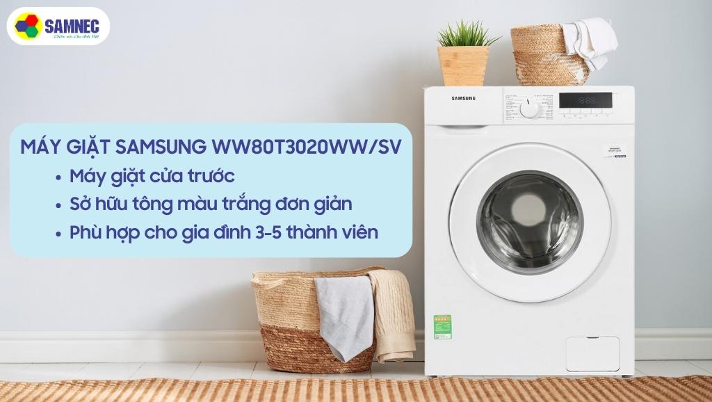 Máy giặt Samsung Inverter WW80T3020WW/SV