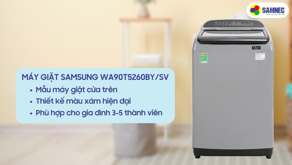 Máy giặt Samsung Inverter WA90T5260BY/SV