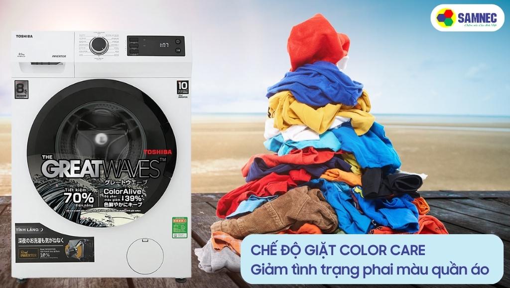 Chế độ giặt Color Care giảm tình trạng phai màu quần áo