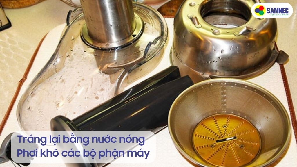 Phơi khô các bộ phận máy ép