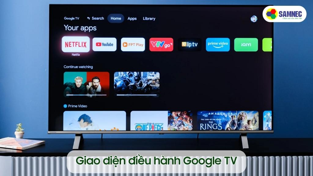 Giao diện điều hành Google TV của Tivi Xiaomi L55M8 - P2SEA