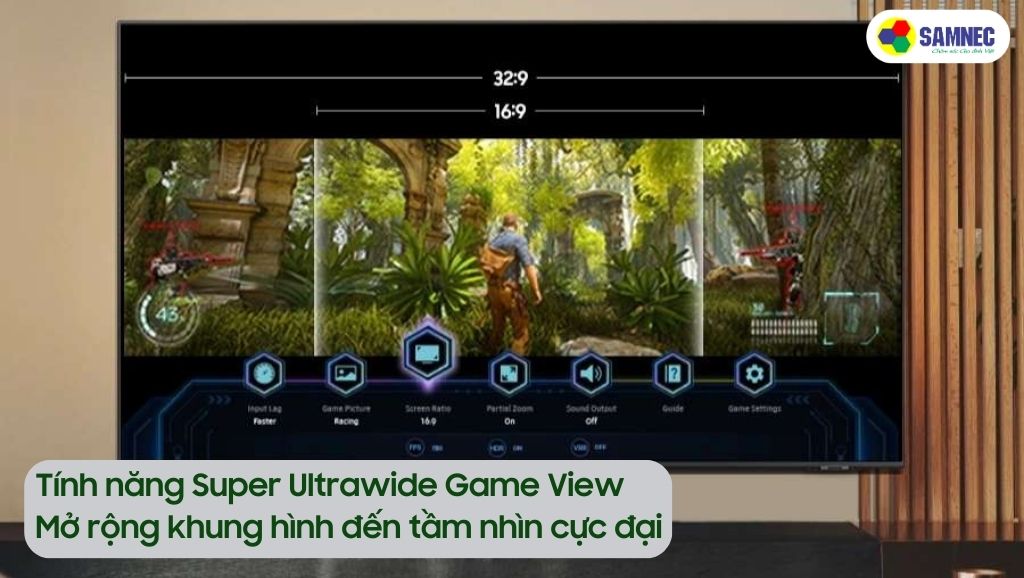 Tính năng Super Ultrawide Game View trên tivi Samsung 8K