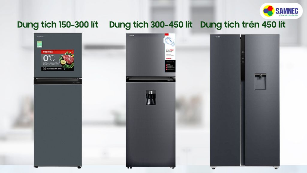 kích cỡ tủ lạnh Toshiba