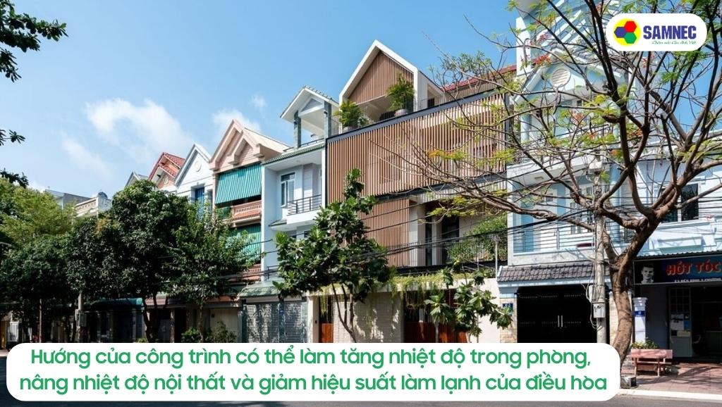 Hướng của công trình ảnh hưởng tới công suất làm lạnh của điều hòa