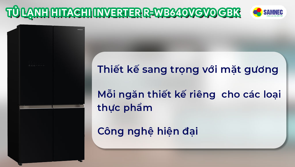 Tủ lạnh Hitachi R-WB640VGV0 GBK có các ngăn tối ưu cho việc lưu trữ thực phẩm