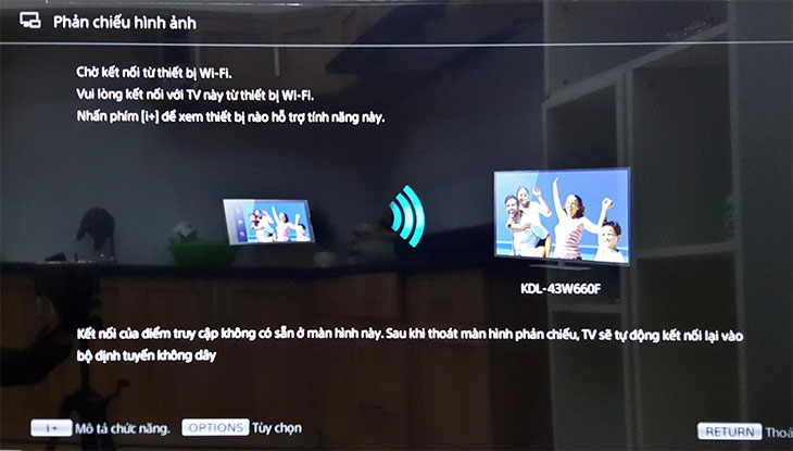 Cách chiếu màn hình điện thoại lên smart tivi cơ bản Sony 2018