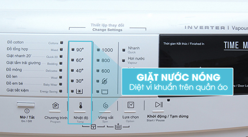 Máy giặt Electrolux EWF10744 giặt nước nóng diệt khuẩn hiệu quả