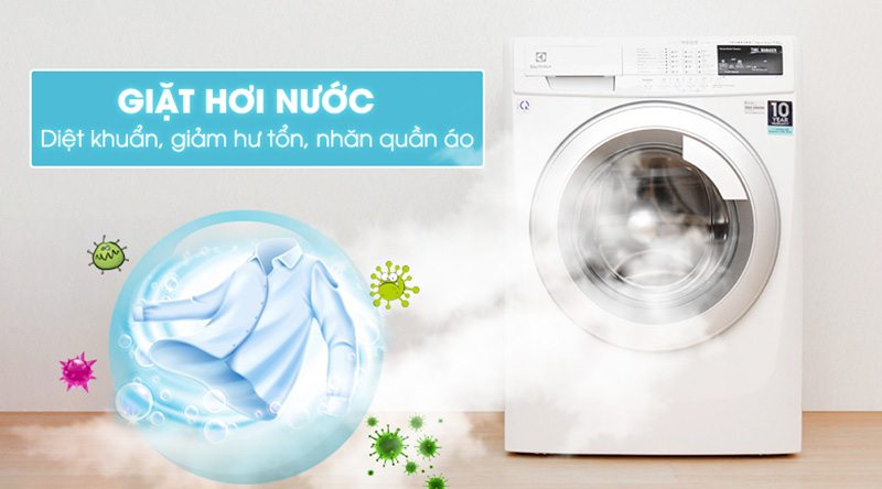 Máy giặt Electrolux EWF10744 với chức năng giặt hơi nước