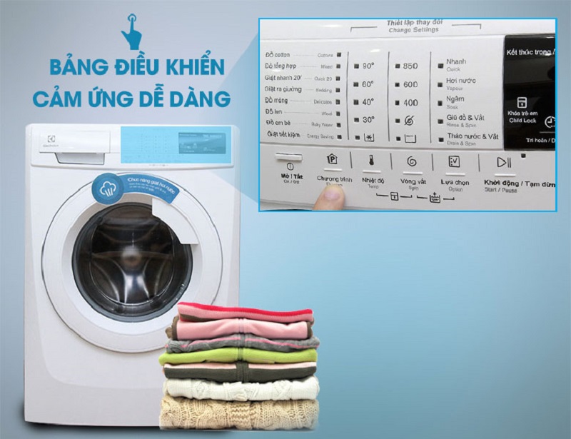 Máy giặt Electrolux EWF10744 dễ dàng tùy chỉnh với đa dạng chế độ giặt