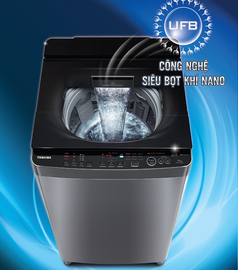 Công nghệ UFB siêu bọt khí NANO tiết kiệm xà phòng, đánh bay mọi vết bẩn cứng đầu Công nghệ UFB siêu bọt khí NANO tiết kiệm xà phòng, đánh bay mọi vết bẩn cứng đầu