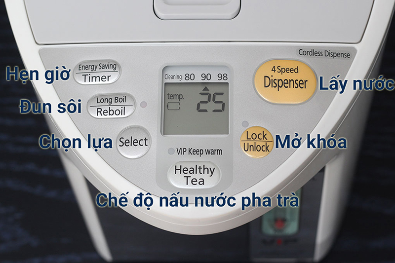 Bình thủy điện Panasonic NC-HU301PZSY 3 lít Bình thủy điện Panasonic NC-HU301PZSY 3 lít