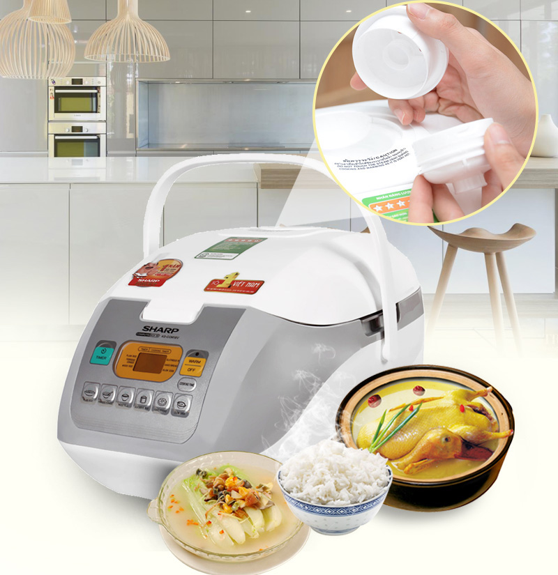 Nắp thoát hơi hạn chế mất hơi nước, giúp giữ lại được lượng vitamin có sẵn trong gạo, tháo rời dễ vệ sinh  Nắp thoát hơi hạn chế mất hơi nước, giúp giữ lại được lượng vitamin có sẵn trong gạo, tháo rời dễ vệ sinh