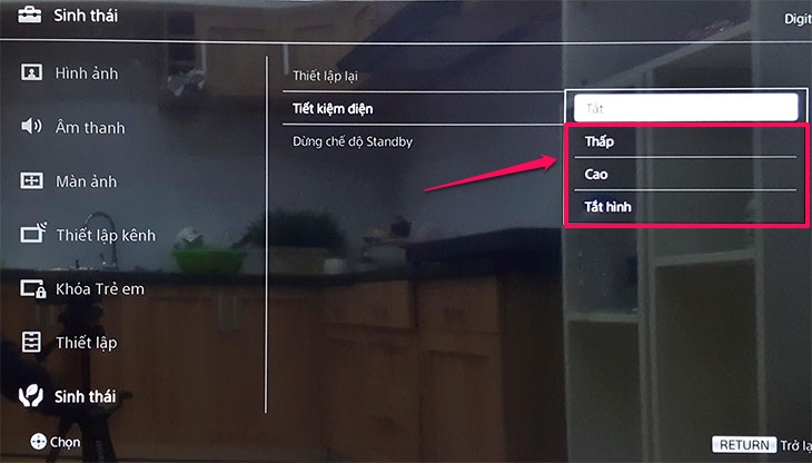 Cách bật tiết kiệm điện trên Smart tivi cơ bản Sony 2018