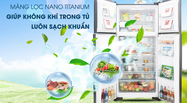 Màng lọc Nano Titanium - Tủ lạnh Hitachi Inverter 509 lít R-FW650PGV8 GBK
