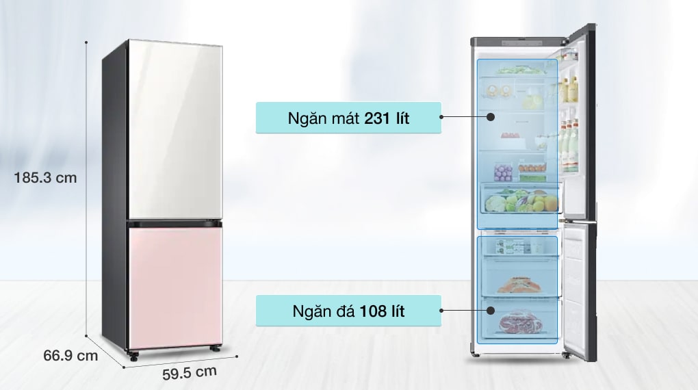 Dung tích 339 lít- Tủ lạnh Samsung Inverter 339 lít RB33T307055/SV 