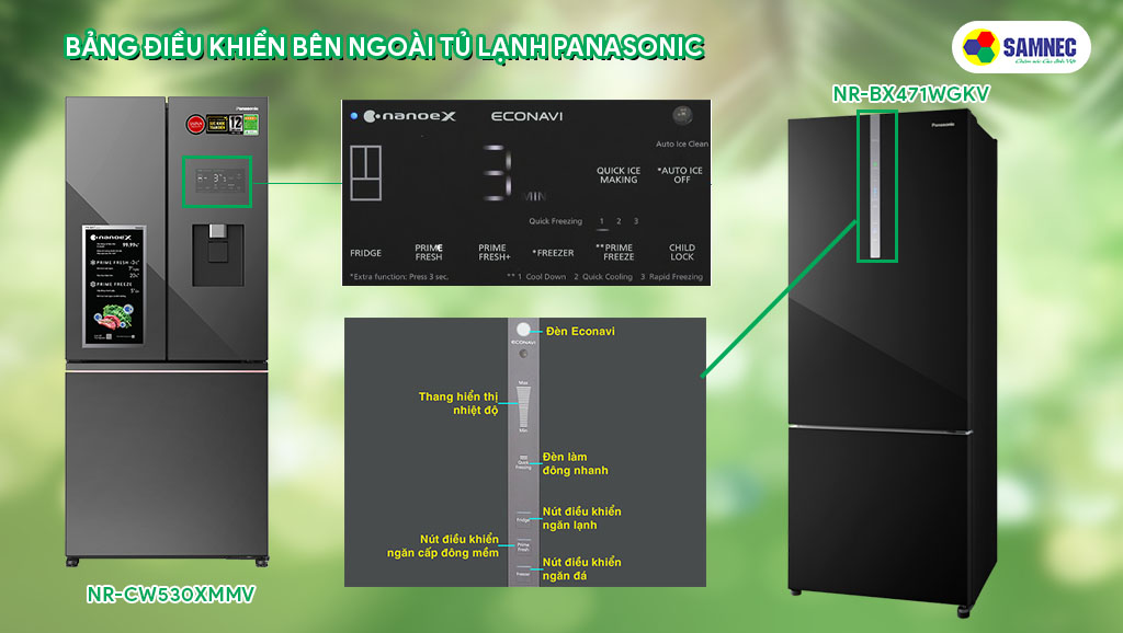 Hướng dẫn điều chỉnh nhiệt độ tủ lạnh Panasonic bằng bảng điều khiển ngoài