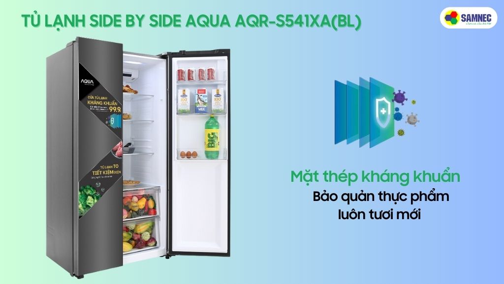 Tủ lạnh Aqua Inverter 541 lít AQR-S541XA(BL)