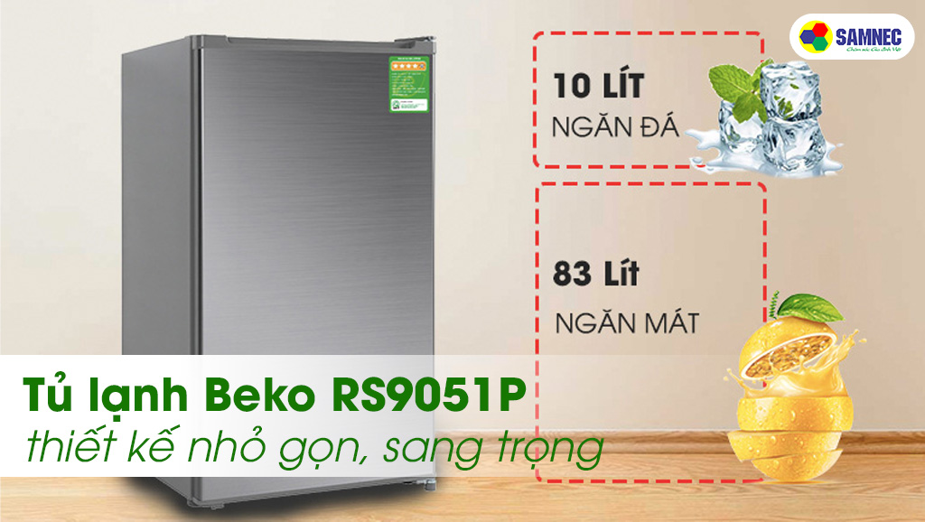 Tủ lạnh giá rẻ Beko RS9051P thiết kế nhỏ gọn, sang trọng