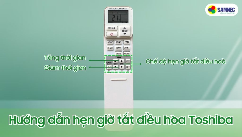 Hướng dẫn hẹn giờ tắt điều hòa Toshiba