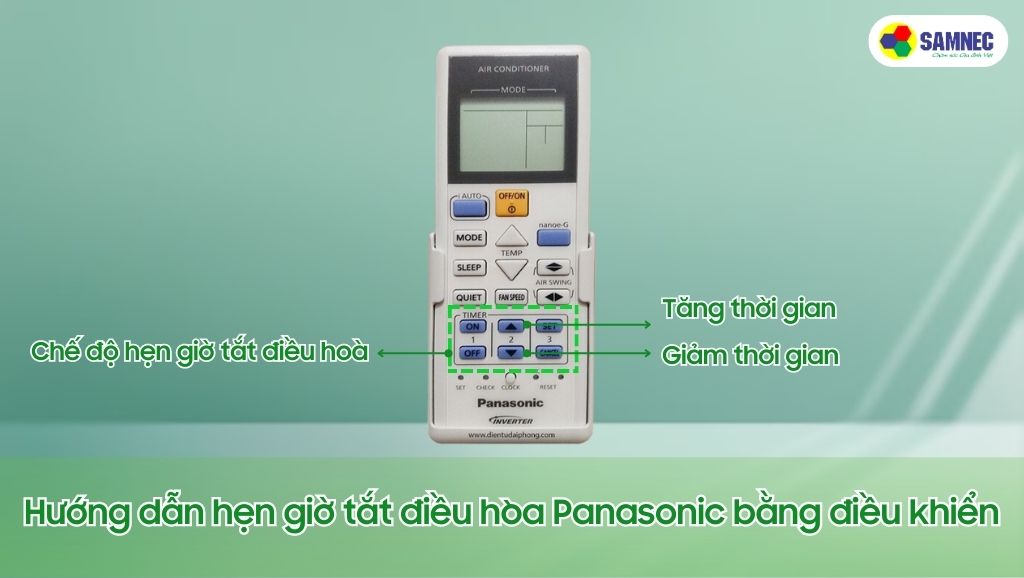 Hướng dẫn hẹn giờ  tắt điều hoà Panasonic bằng điều khiển