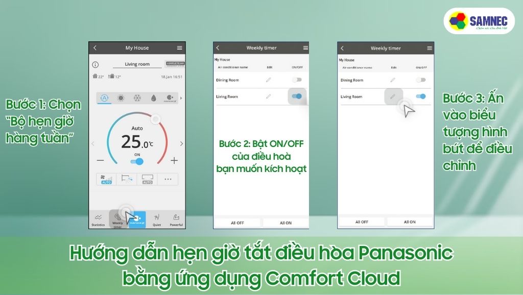Hướng dẫn hẹn giờ tắt điều hoà Panasonic bằng ứng dụng Comfort Cloud (phần1)