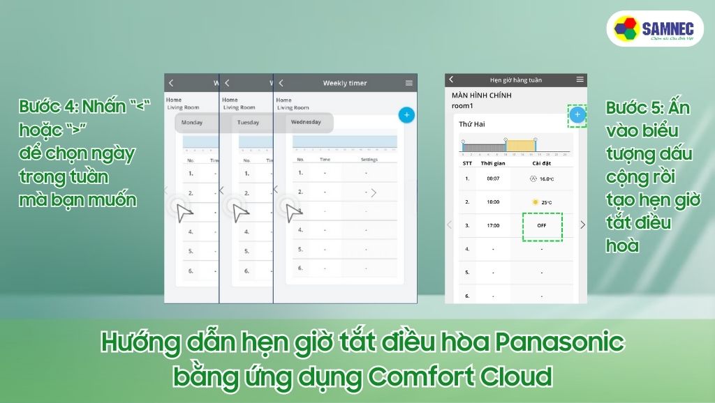 Hướng dẫn hẹn giờ tắt điều hoà Panasonic bằng ứng dụng Comfort Cloud (phần 2)