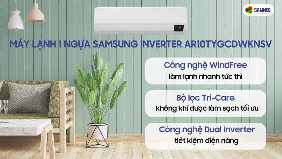 Máy lạnh 1 ngựa Samsung với nhiều tính năng hiện đại