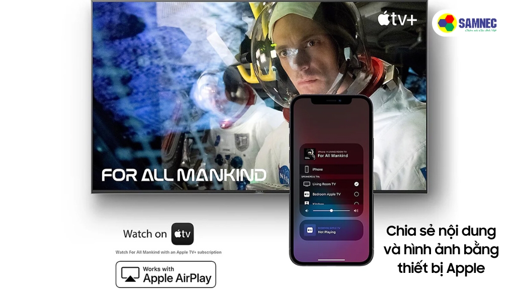 Tivi Sony A80L cũng tương thích với AirPlay - công cụ trình chiếu từ thiết bị Apple