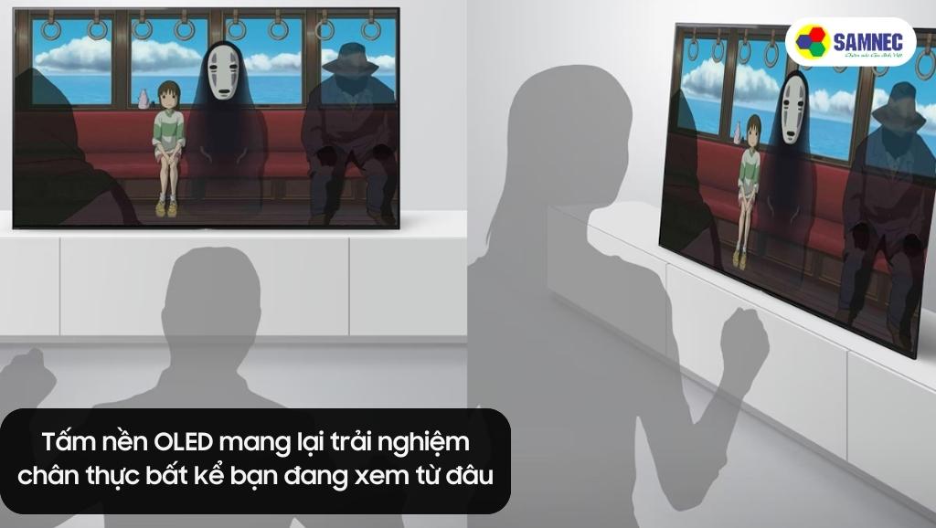 Tấm nền OLED của Tivi Sony A80L đảm bảo hình ảnh cho mọi vị trí xem