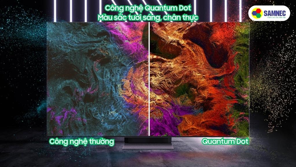 Công nghệ Quantum Dot tạo ra màu sắc tươi sáng, chân thực của Tivi Samsung Q65A
