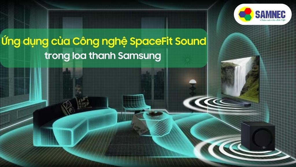Ứng dụng của công nghệ SpaceFit Sound trong loa thanh Samsung