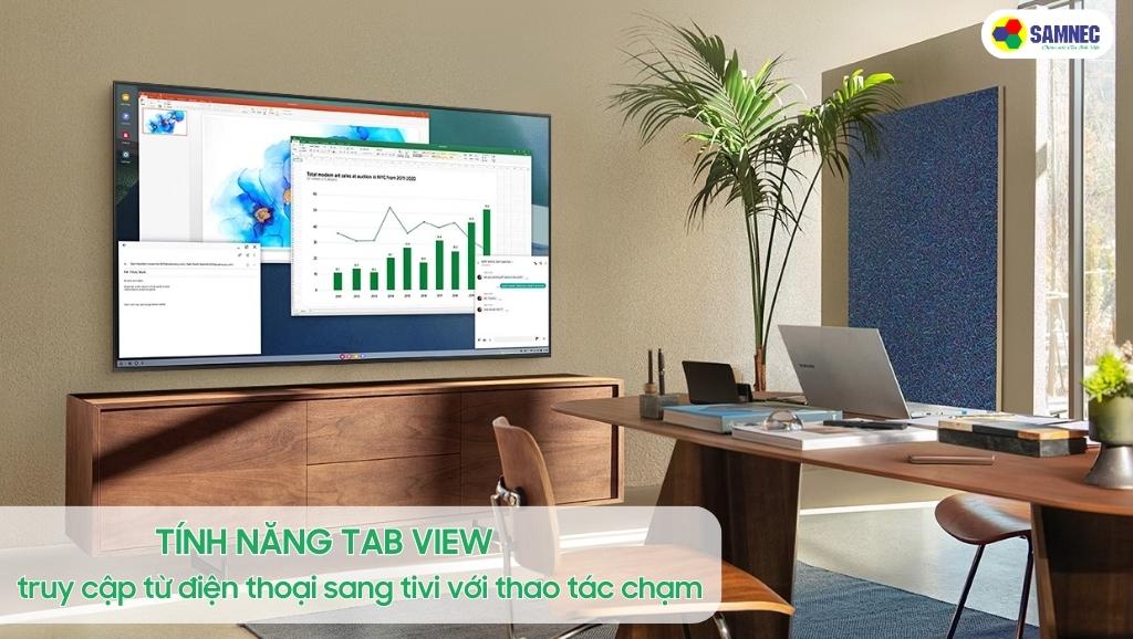 Tính năng Tab view với tiện ích kết nối vượt trội của tivi Samsung AU8100